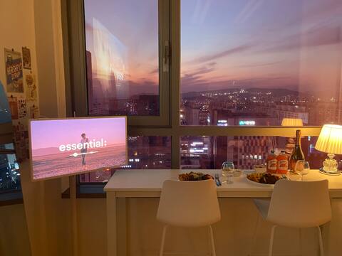 [# Emotional Sunset # Date Restaurant] Duplex, 100-inch beam projector, cooking available, daily disinfection!