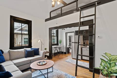 Top performing Airbnb: Modern Industrial Loft • Walkable Downtown Raleigh in Historic Glenwood Brooklyn
