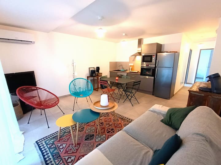 Grand Appartement Cosy En Rez-de-jardin Privatif - Marseillan