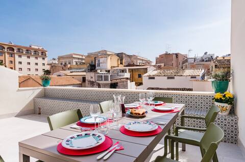 Luxurious penthouse with sunny terrace