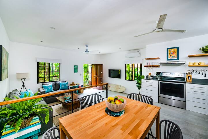 2BR with pool, steps from the beach