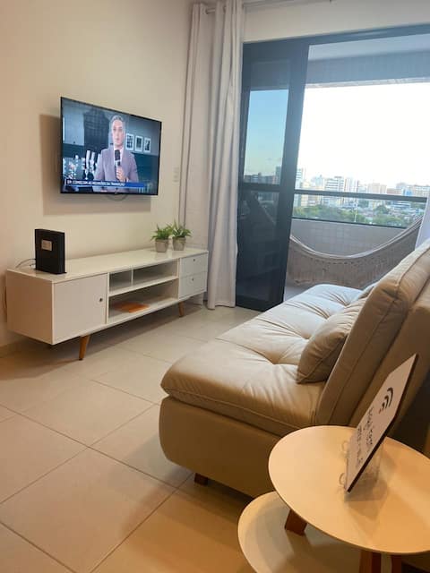 Top Airbnb: New room and living room, 450 meters from the sea of Jatiúca em Maceió