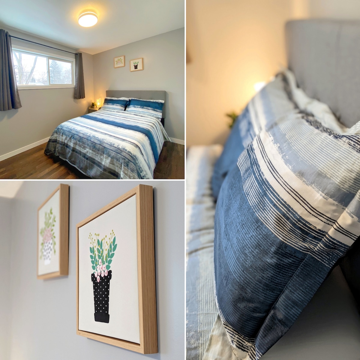 # 3间卧室，配有双人床。