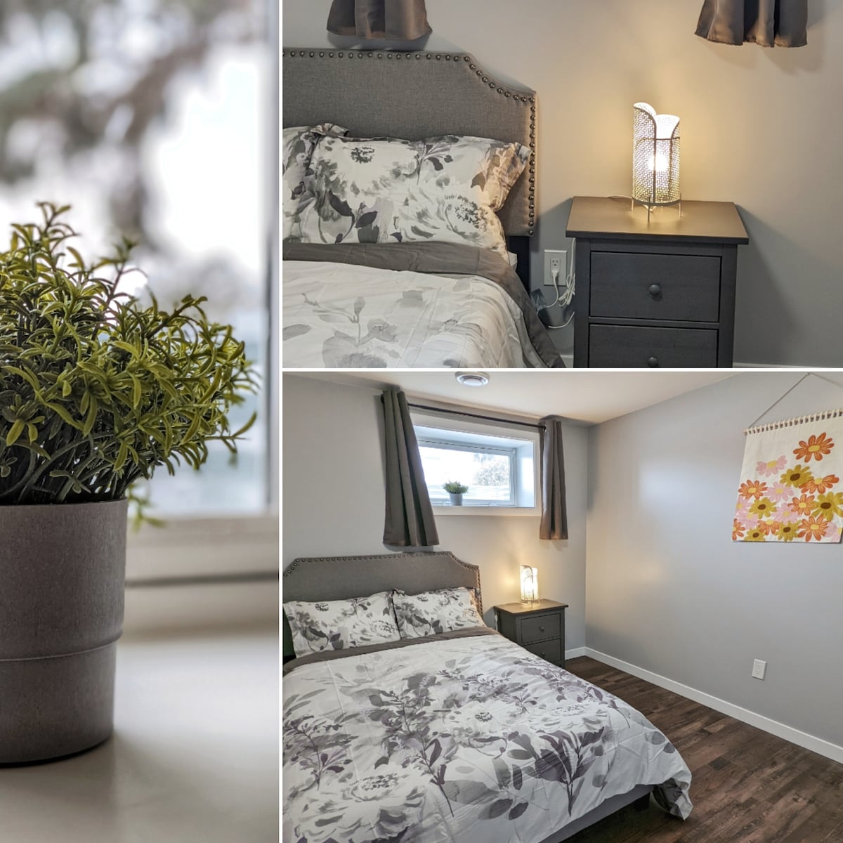 # 4 （地下室）卧室，配有双人床。