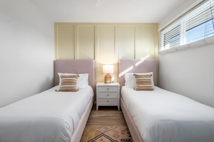 Comfortable & stylish twin bedroom provides just the right amount of privacy made for a perfect night sleep!