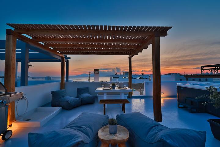 Kora, 80m from beach, Terrace and Jacuzzi