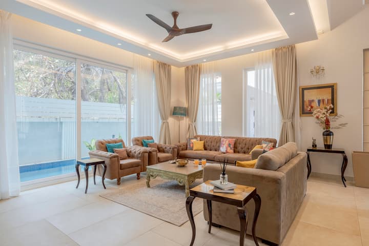 Luxurious living room setup perfect for family lounging or social evenings.