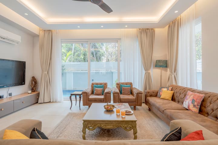 Luxurious living room setup perfect for family lounging or social evenings.