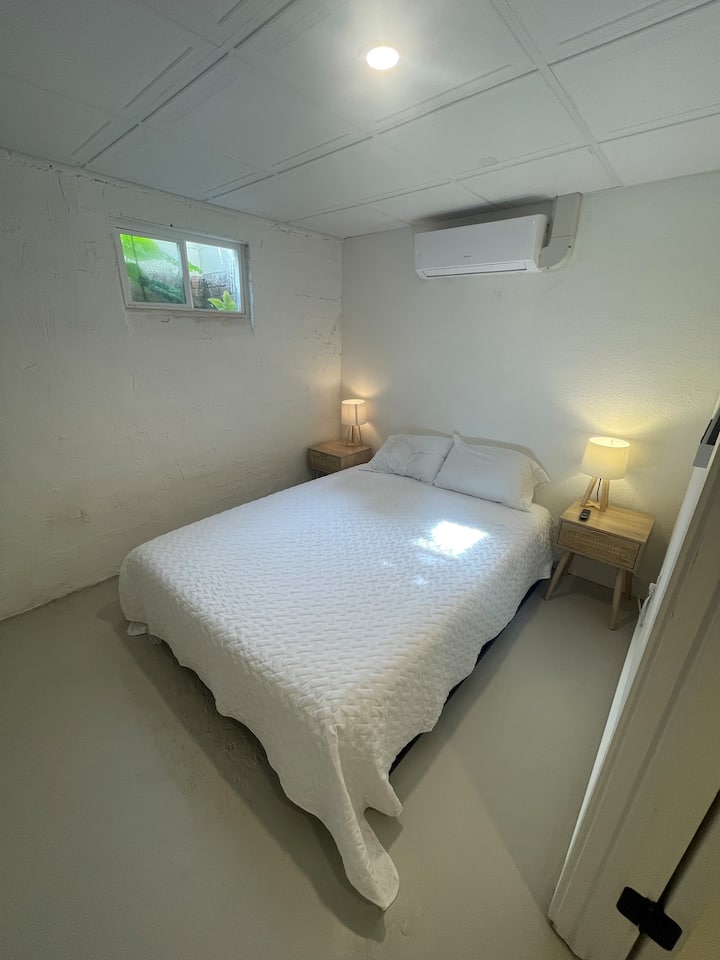 Chumba cha kulala cha ghorofa ya chini (queen)