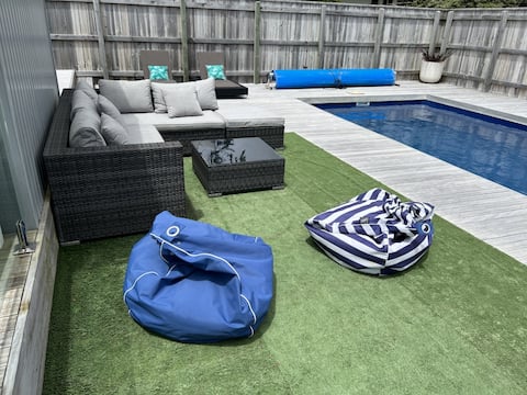 Private & Sunny Beach Retreat with Pool & Spa