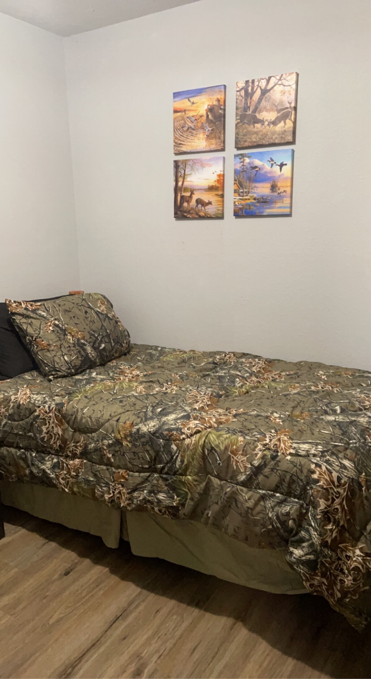 Smaller middle bedroom with a twin bed and a small closet. 