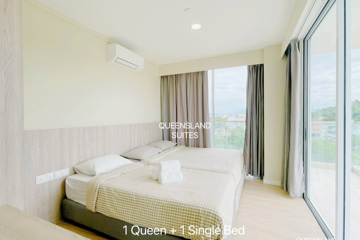 KAMER 2 : 1 QUEENSIZE BED + 1 EENPERSOONSBED 