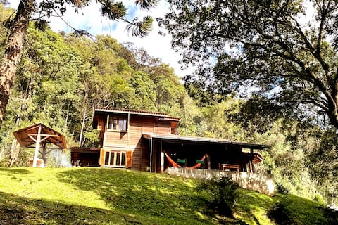 Farmhouse with comfortable cottage in the middle of nature