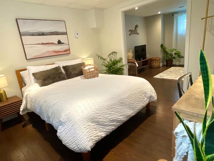 Pocket doors give a nice open space feeling while still allowing privacy.