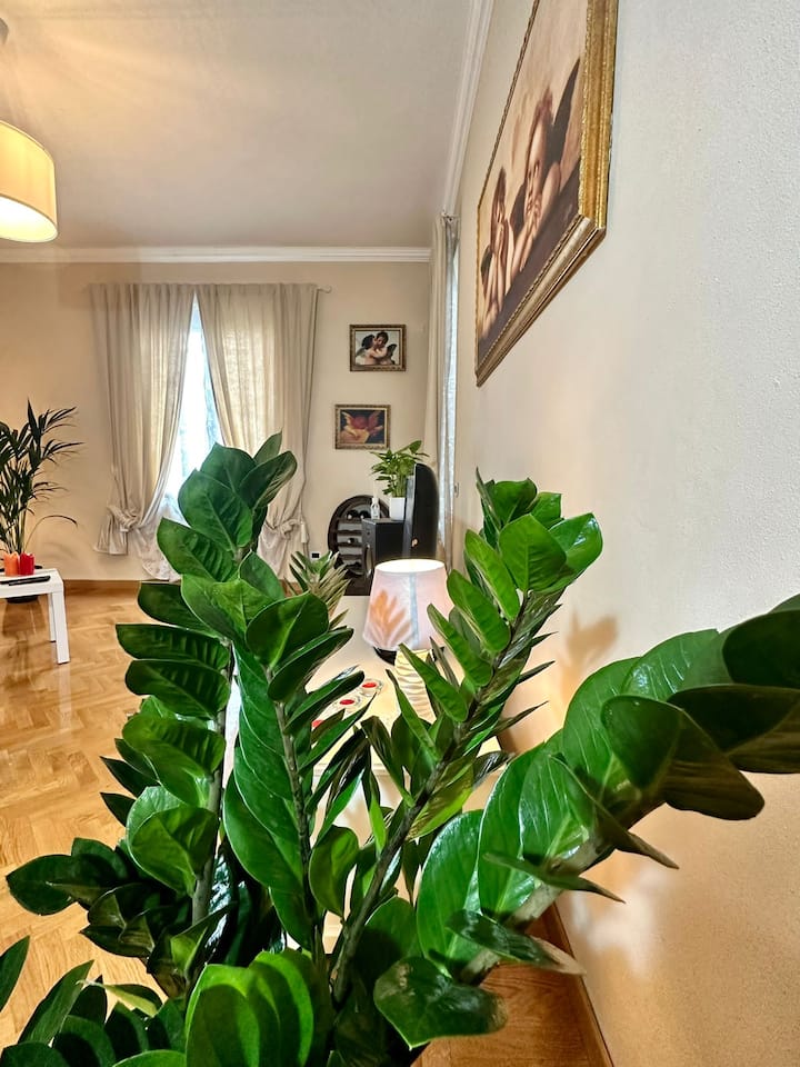 סלון עם מיזוג אוויר מפוצל בנפרד (מיזוג אוויר מפוצל), טלוויזיה חכמה, תחנת NowTv Vodafone, Google Chromcast, Wi - Fi, חימום רצפה (חימום תת רצפתי)