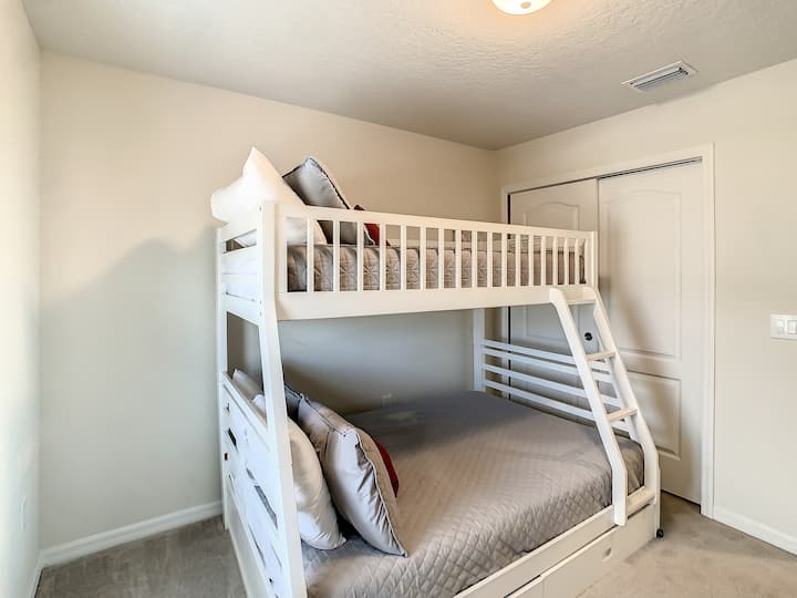 Bedroom #3 with a comfortable bunk bed perfect for kids or extra guests.