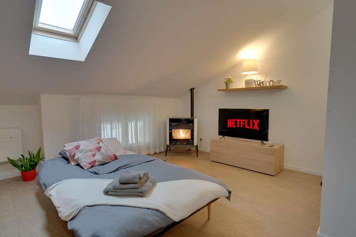 [Attic-theatre 5 Min Car]a/c Free Parking - Wifi - Udine