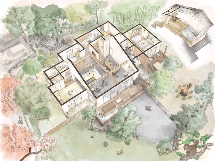 Private House With Hot Spring, Dedicated Dog Run - 川奈