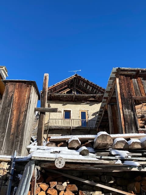 Renovated sheepfold in mountain village