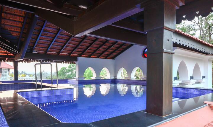 the roof top infinity swimming pool at casa feliz is the jewel in the crown featuring beautiful panoramic views of the surrounding hills. spacious enough for a pool party with friends or family.