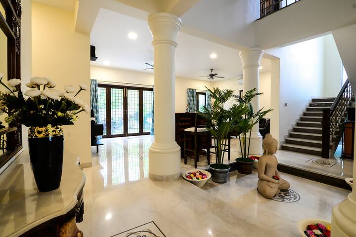 Lord Buddha Seated in a meditative pose is a sight to behold and sets the tone for the rest of your stay at Casa Feliz.