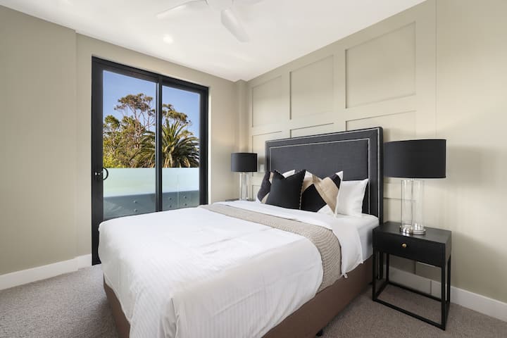 The main bedroom has a balcony, ensuite and plenty of storage