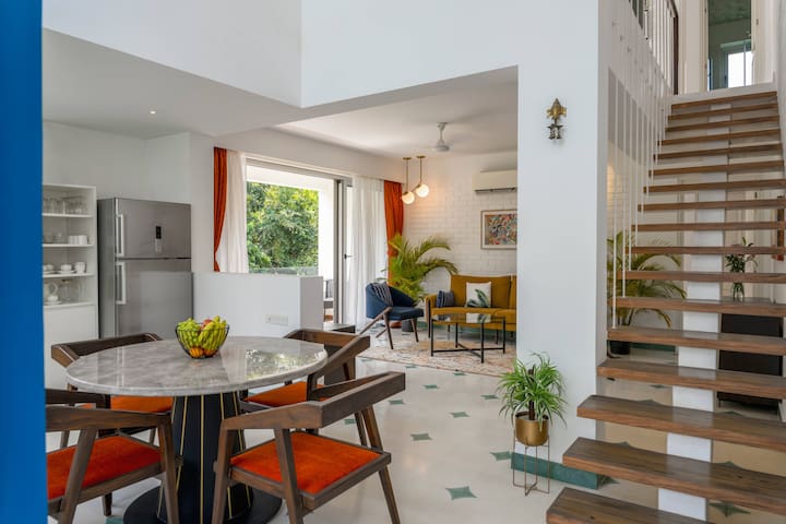ElTesoro-Siolim 2bhk duplex with roof terrace