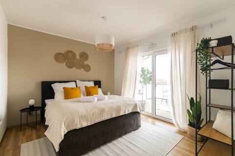 Modernes Apartment 55qm I 2 Zimmer I Terrasse I TV