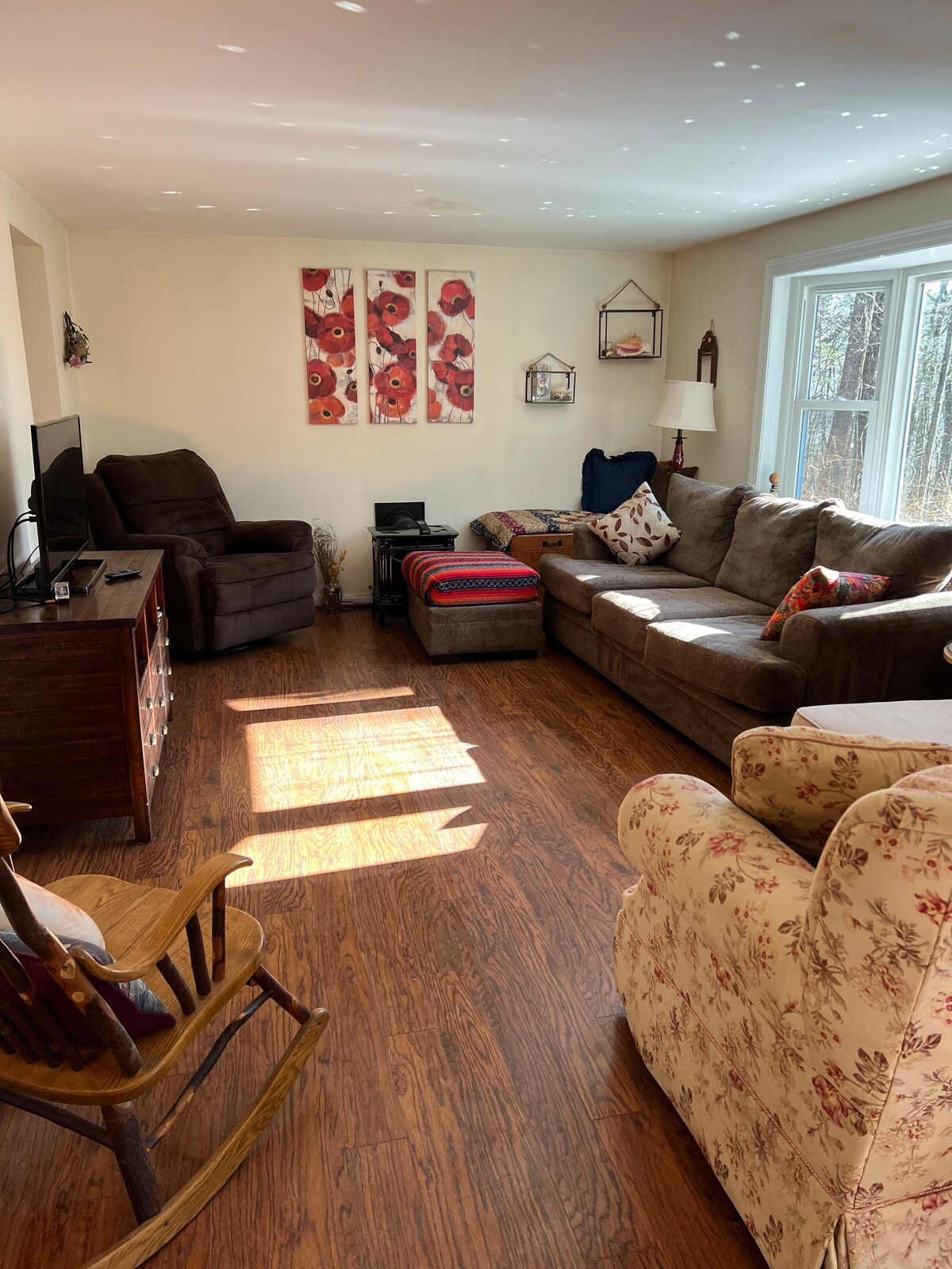 Sebule ya Starehe yenye viti vingi kwa ajili ya kutazama filamu, kucheza michezo au kuzungumza tu kwa moto