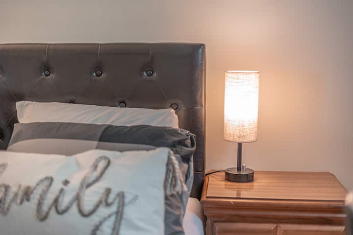 Bedroom 1 Queen Size bed, workstation, 40 inch smart TV