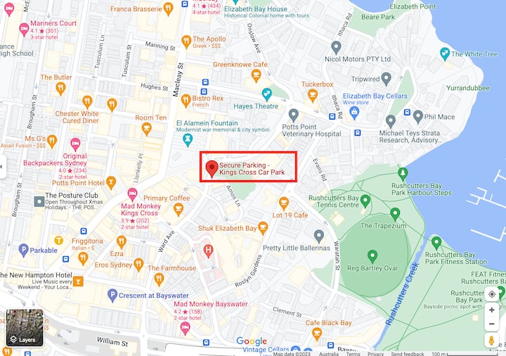 Secure car parking is just 1 min away from the apartment, with daily rates of $17 and nightly rates of $15.