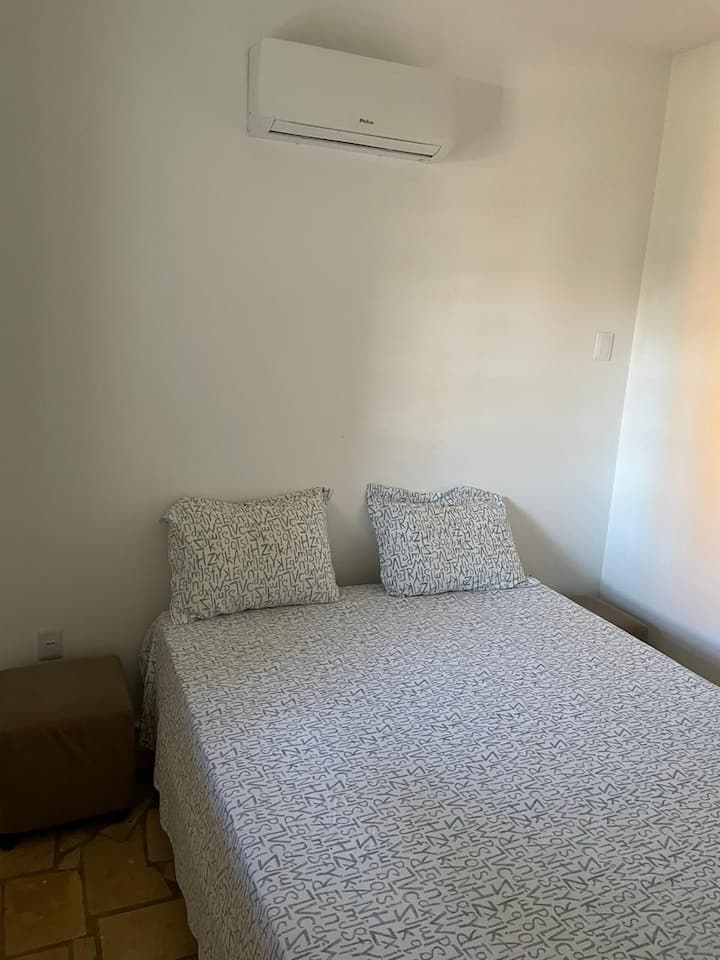 Bedroom 3, on the first floor. Queensize bed with closets and air-conditioning.