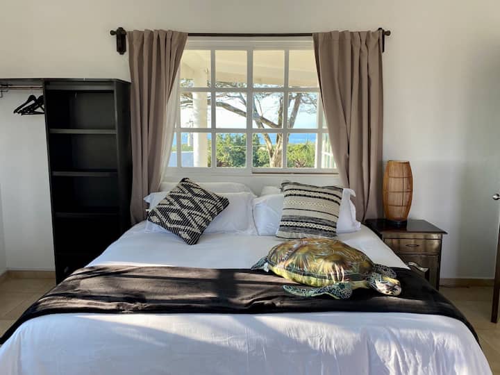 Turtle bedroom with ocean views The first ray of sunlight will enter through your window.