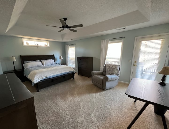 Master Bedroom with private ensuite bathroom and walk-in closet. The master has its own dedicated heat and A/C system. 