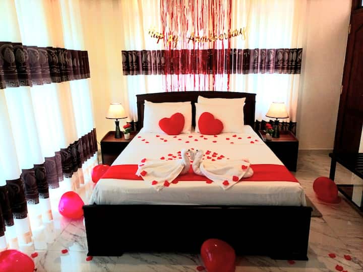 Room decorated at the request of the guests