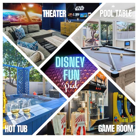 *Disney Fun Pad* - Hot Tub + Arcade + Theater