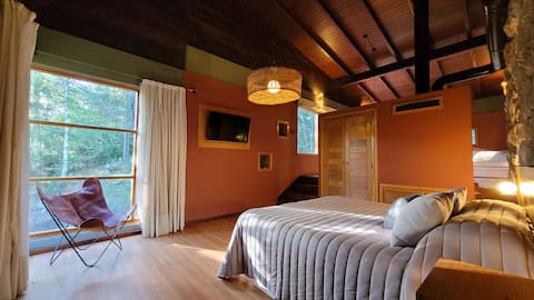 House 1 with a jacuzzi in a private pine forest