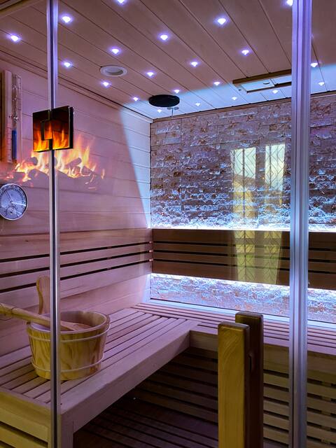 Apparently with a sauna