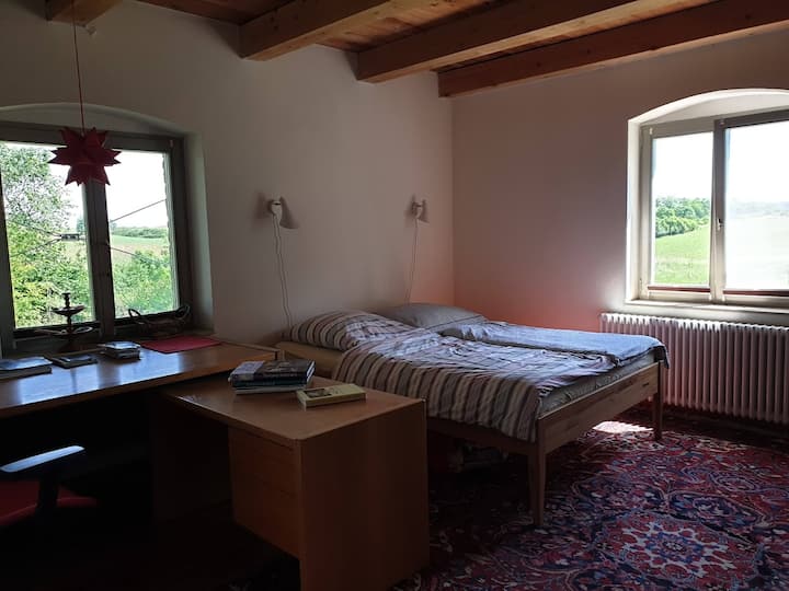 花园公寓卧室2张床140x200和大书桌