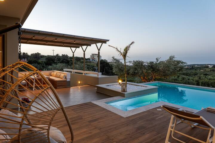 Rizes Villa • Jacuzzi & Pool amid Olive Trees