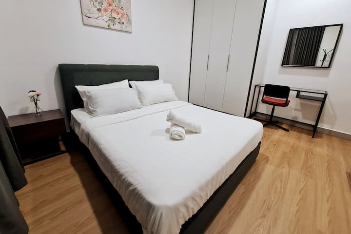 Bedroom #1 with Writing Desk and Wardrobe