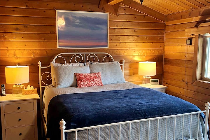 Primary bedroom with queen bed