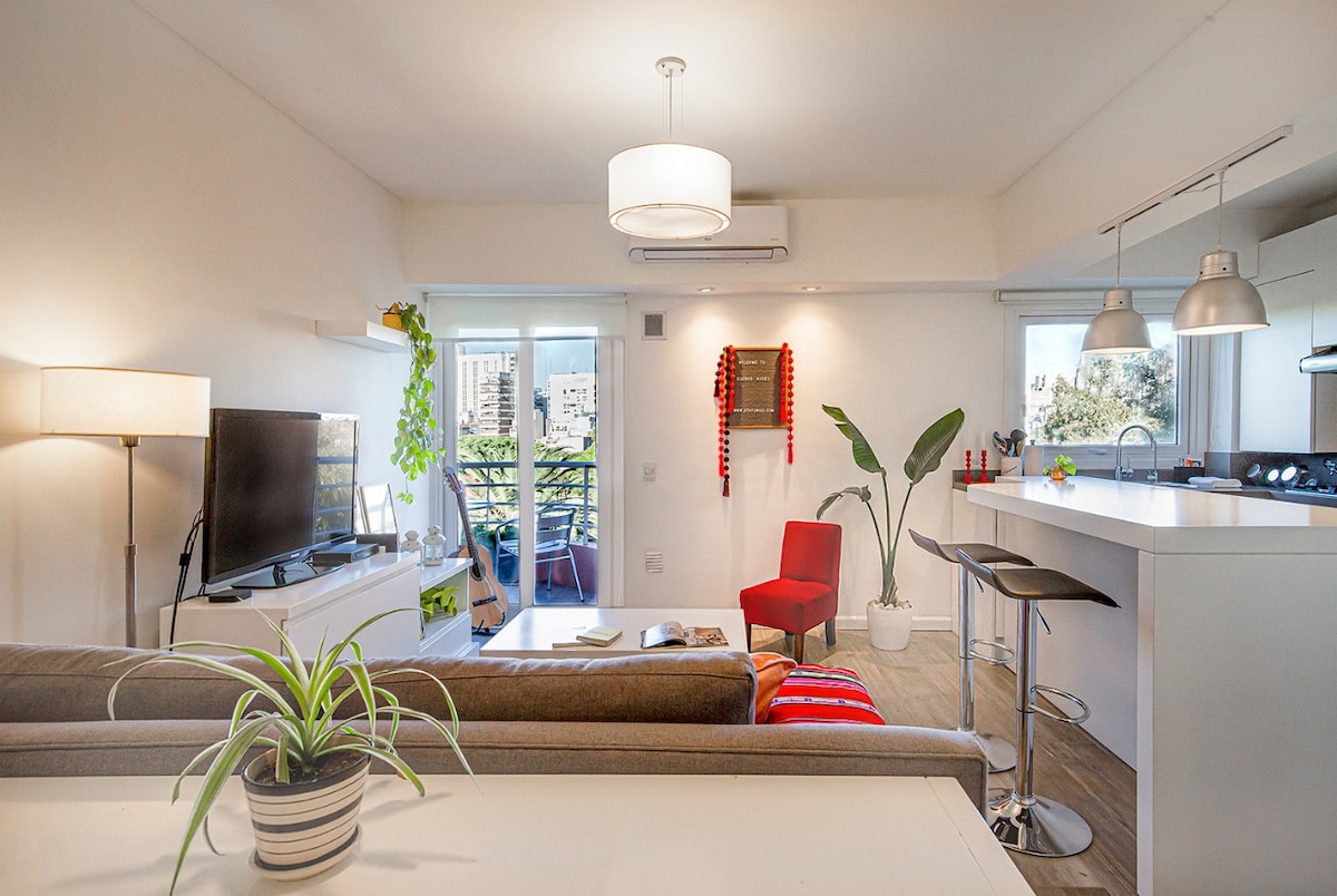 Departamento de 2 ambientes amoblado con balcón en Recoleta