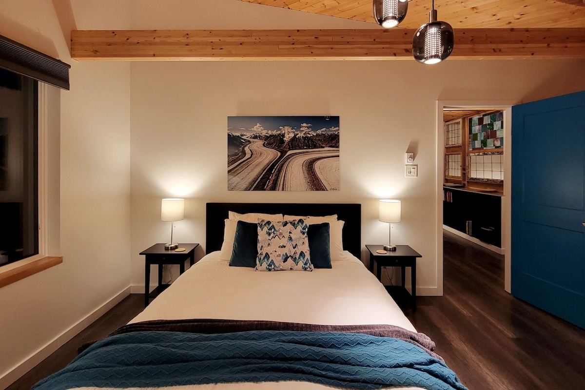 Sleep soundly under a Canadian made down duvet on a brand new King Koil queen mattress and high quality cotton sheets