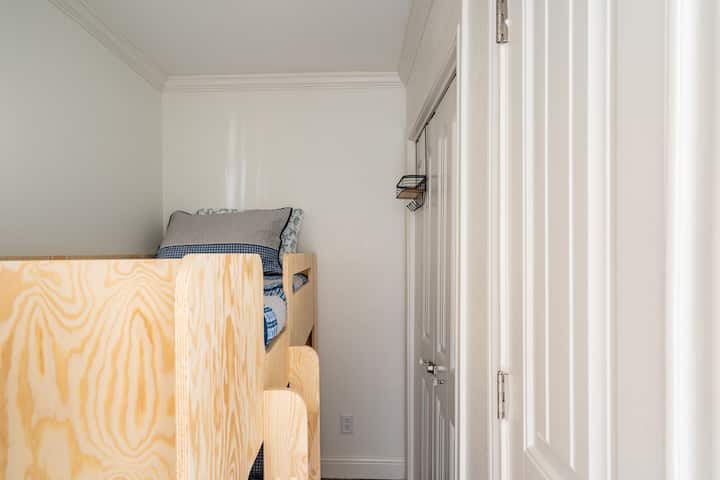 Bedroom 3 bunk room with closet space (bunk room is suitable for children or 2 smaller adults. Not suitable for large adults)