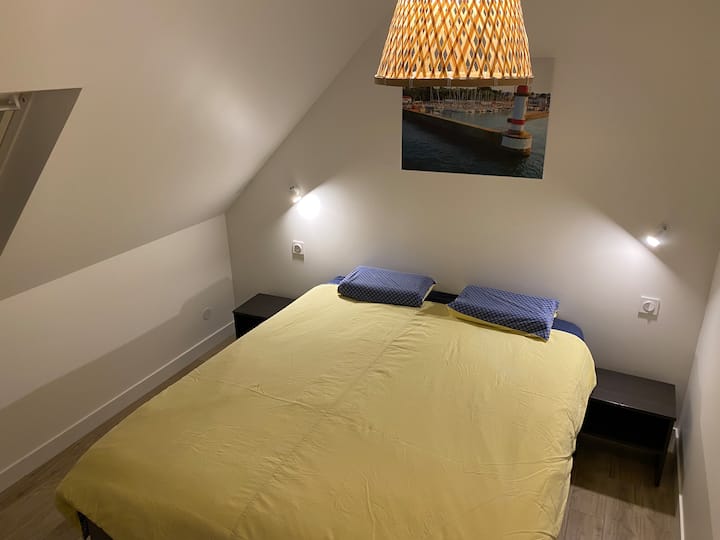 Chambre du phare (lit de 160) pouvant être séparés sur demande.