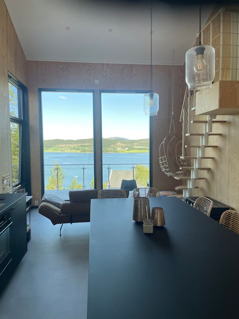 Modern cabin by the lake