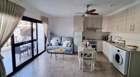 Top performing Airbnb: Brisas del Mar Apartment *Heated pool* in San Miguel De Abona