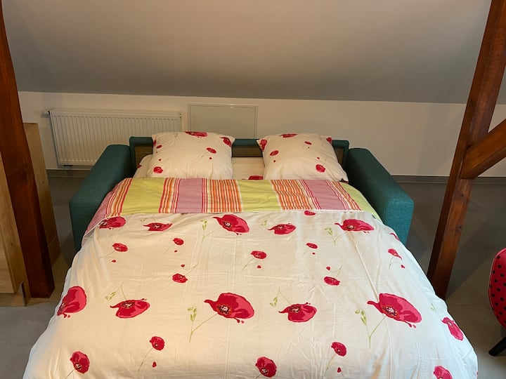 rozkladacia pohovka s manželskou posteľou