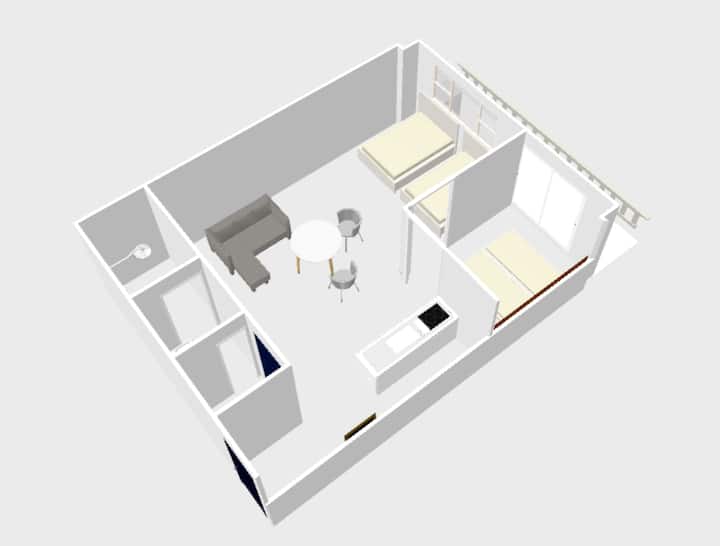 .,.Copo-hara55/2br-apt/ 4mins Jrnamba/55sqm - Osaka